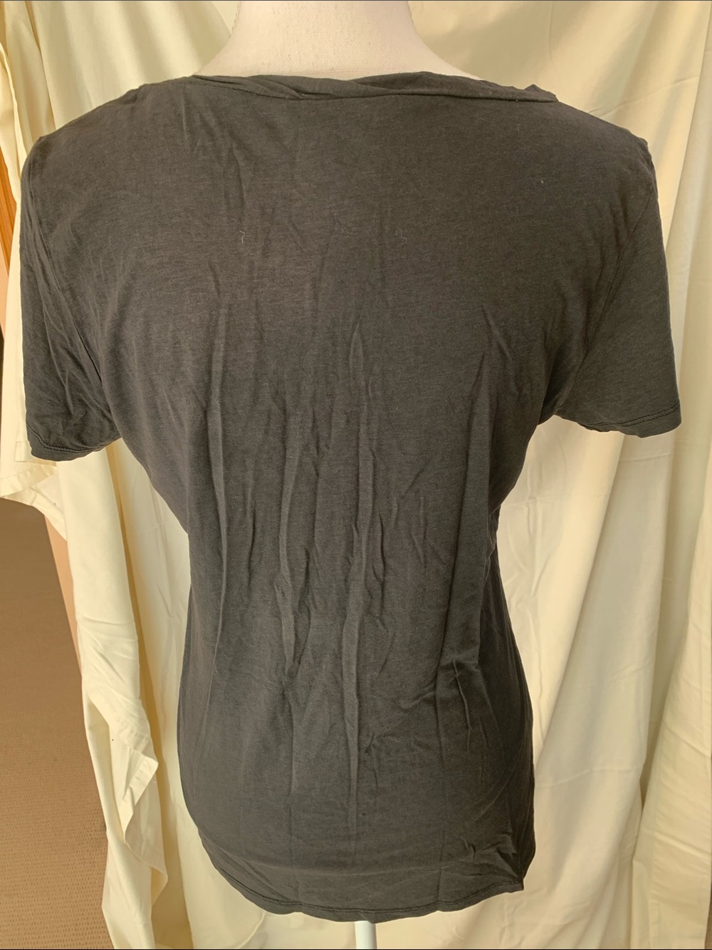Black Short Sleeve Ruffle-Front Tee - Picture 3 of 7